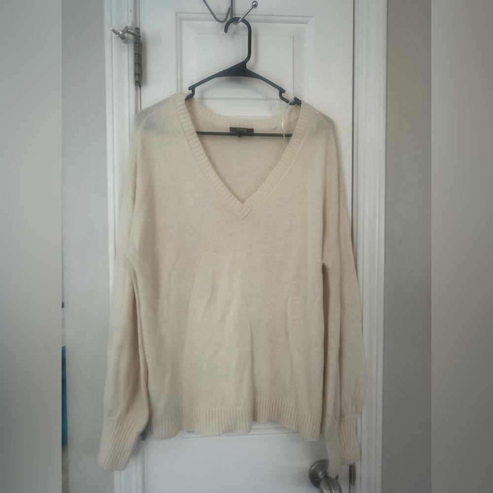 NYDJ Cashmere Cream Bell Sleeve Sweater | Women’s Small